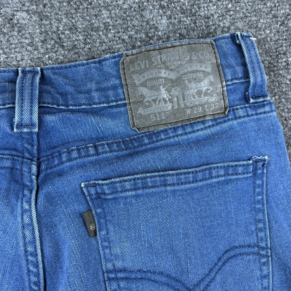 Levi's 511 Jeans Mens 29x30 Blue Medium Wash Denim‎ Cotton Low Rise Slim Fit